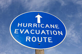 Hurricane evacuation route sign
