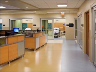 Millwork Central Nurse Station in Emergency Department