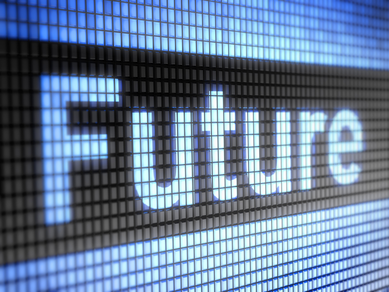 Future Text on Digital Screen