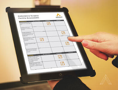 iPad Screen with Ambulatory Surgery Facility Assessment Checklist