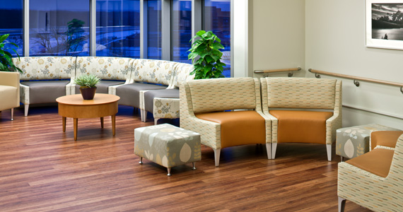 Wax Free Wood Floors in Waiting Area