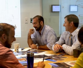 Architects Noah Tolson and Tony Caputo Working